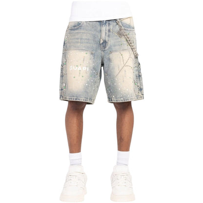 GUAPI 'SPIDER' DENIM SHORTS (EMERALD)