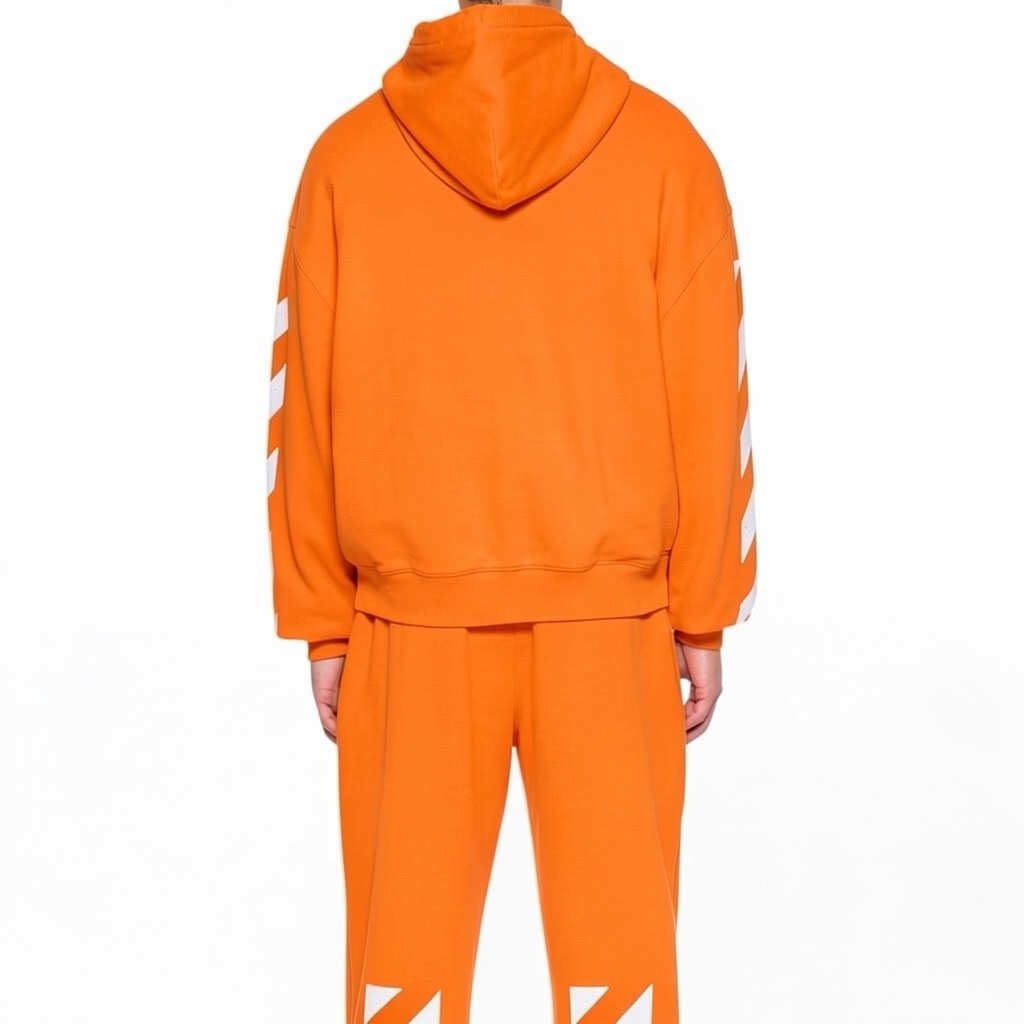 L/AB Off-White 'Core Diagonal' ZIP HOODIE (ORANGE TIGER)