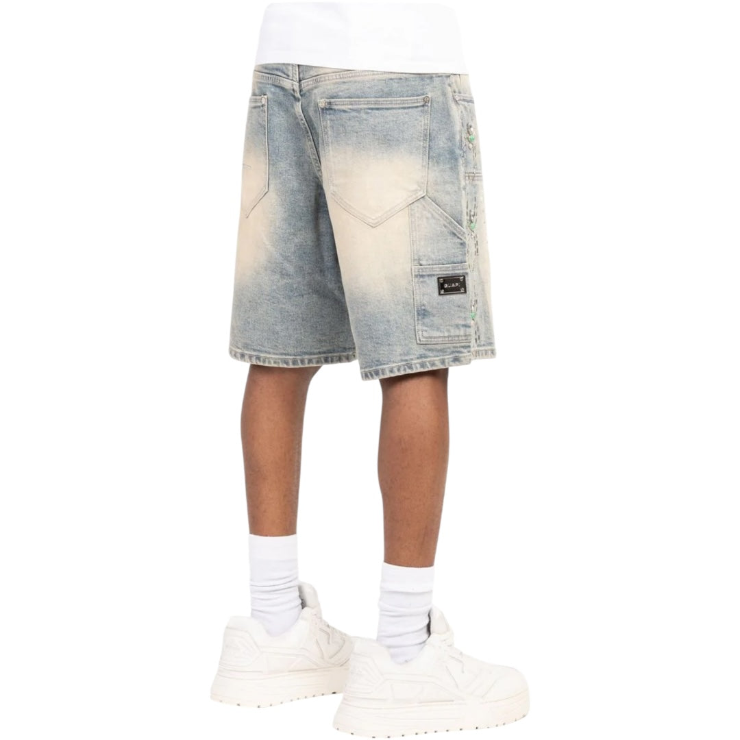 GUAPI 'SPIDER' DENIM SHORTS (EMERALD)