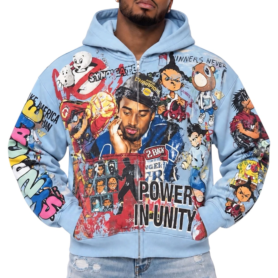 SYNDICATE 'Unity 2.0' ZIP UP HOODIE | SKY BLUE
