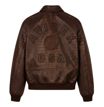 AVIREX LIMITED EDITION CROC ICON JACKET | ESPRESSO