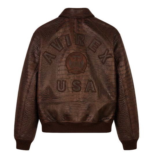 AVIREX LIMITED EDITION CROC ICON JACKET | ESPRESSO