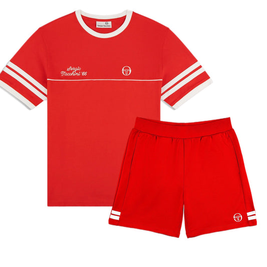 SERGIO TACCHINI UKS25M12125 SERGIO ORION DAVIS TEE AND SHORT SET RUSH WHITE