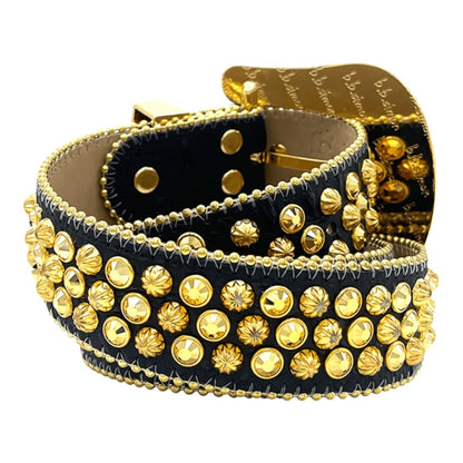 B.B. SIMON LAVASAN BELT(BLACK & GOLD)