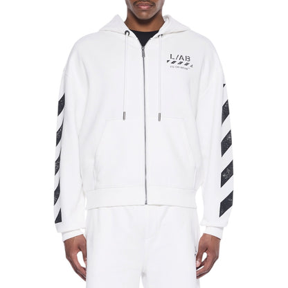 L/AB Off-White 'Core Diagonal' ZIP HOODIE (WHITE)