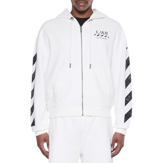 L/AB Off-White 'Core Diagonal' ZIP HOODIE (WHITE)