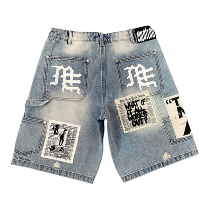 MIXED EMOTION 'AI' DENIM SHORTS