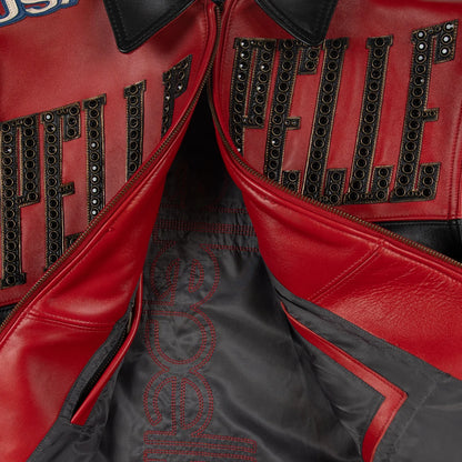 PELLE PELLE 'DAYTONA SPECIAL' LEATHER JACKET| RED/GREEN