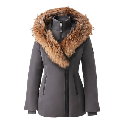 MACKAGE ADALI-F DOWN COAT W/ NATURAL FUR| CARBON