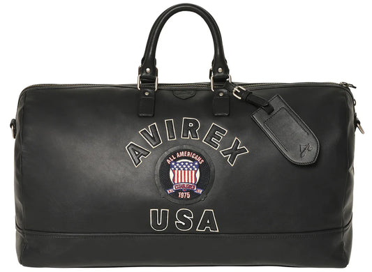 Avirex Icon Leather Duffel Bag AVF23BL01 BLK