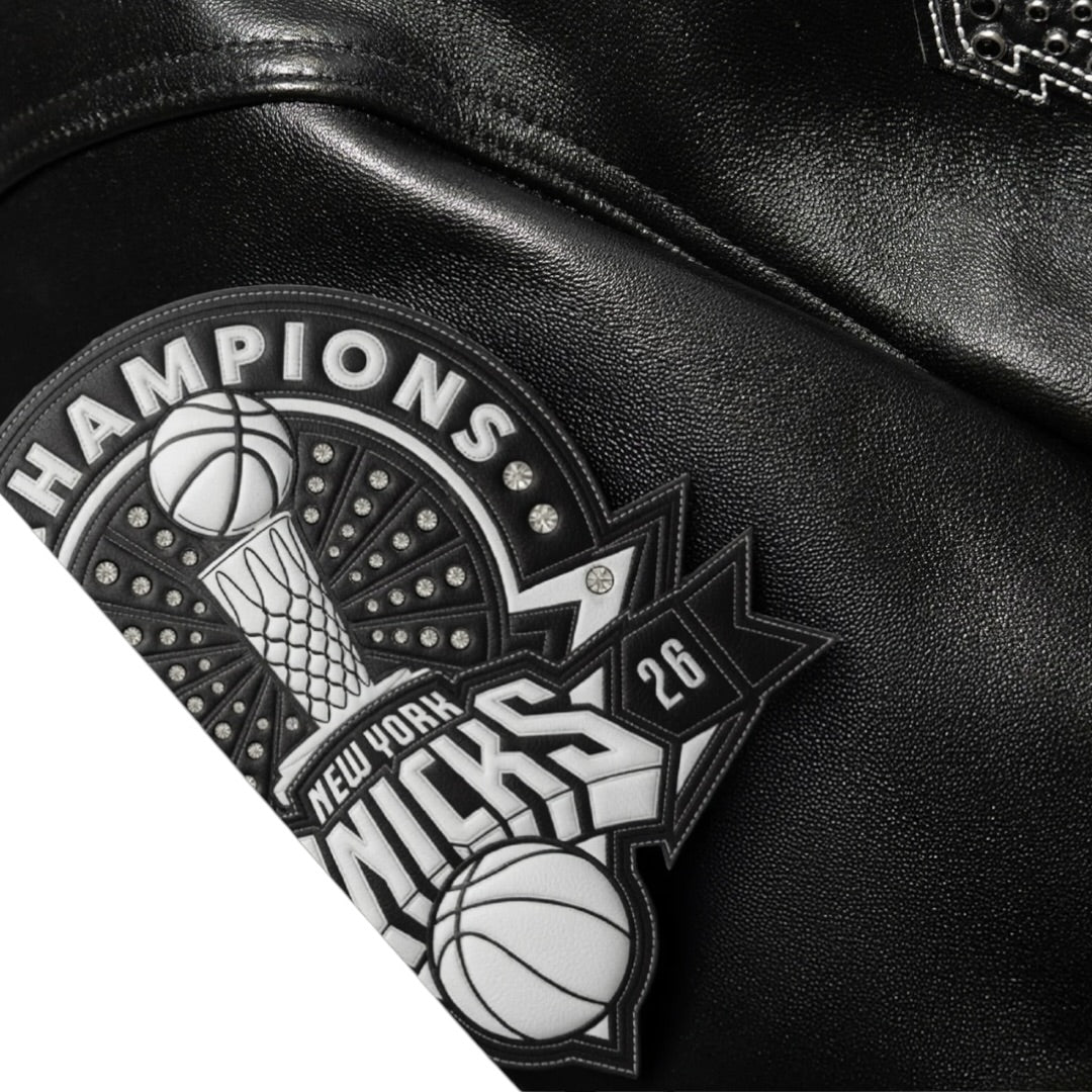PELLE PELLE 'NEW YORK KNICKS' LEATHER JACKET(BLACK)