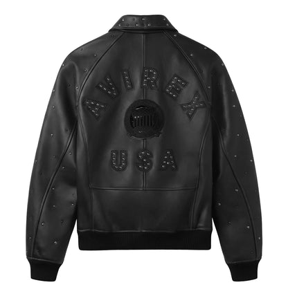 AVIREX LIMITED EDITION STUDDED ICON LEATHER JACKET