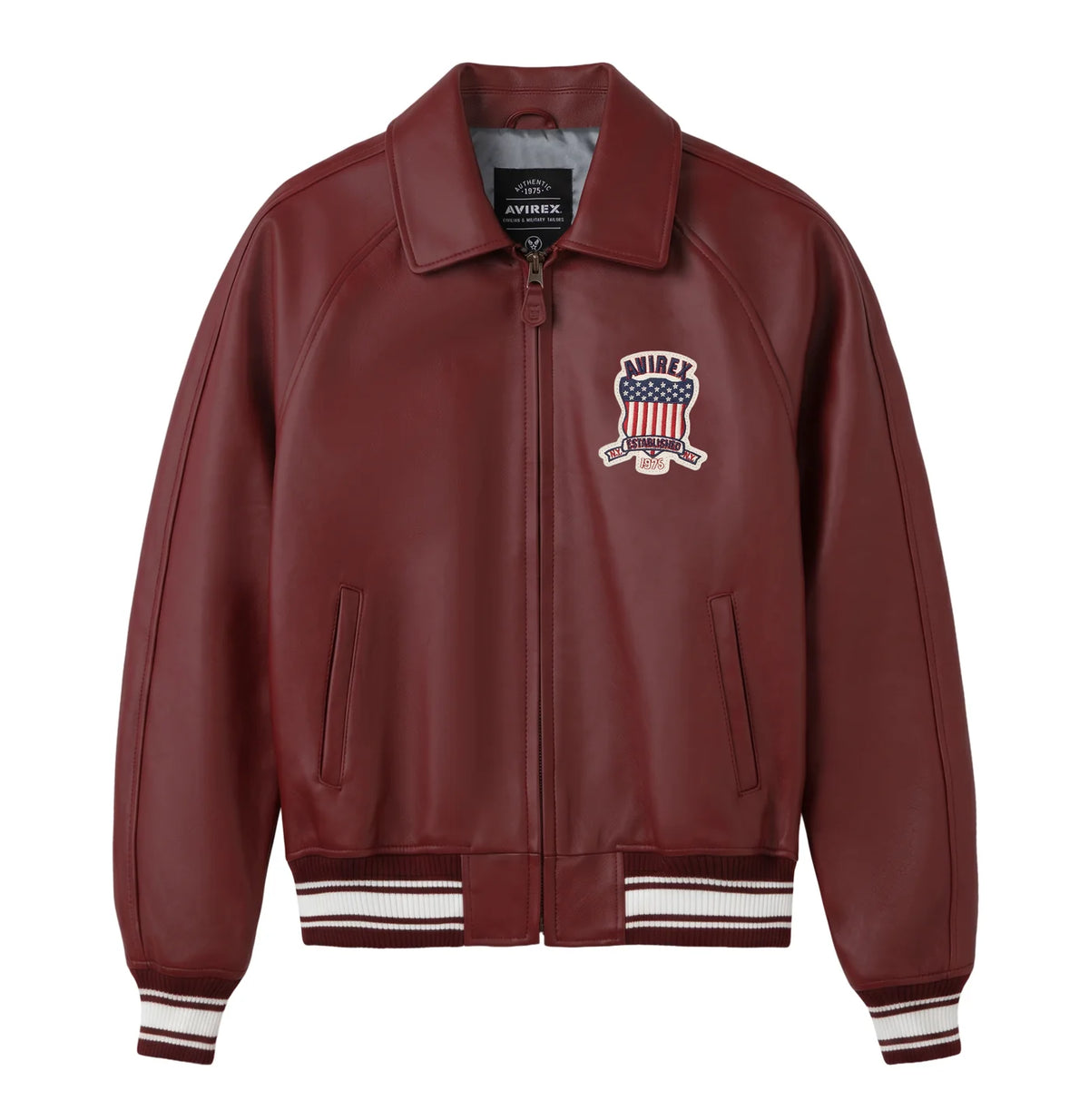 AVIREX FASHION ICON LEATHER JACKET |OXBLOOD