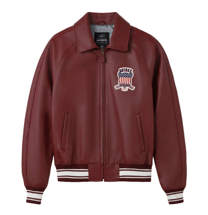AVIREX FASHION ICON LEATHER JACKET |OXBLOOD