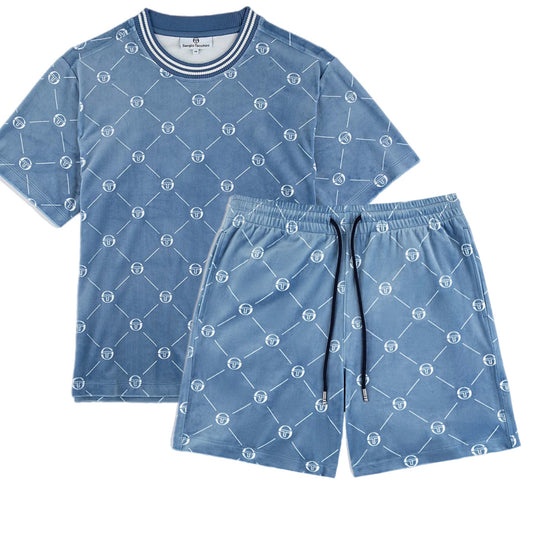 SERGIO TACCHINI STS25M51180 SERGIO COSIMO TEE AND SHORT SET  FADED DENIM