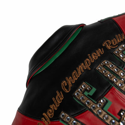 PELLE PELLE 'DAYTONA SPECIAL' LEATHER JACKET| RED/GREEN
