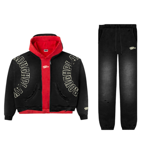 RoughPlay 'DOUBLE HOOD' SWEATSUIT (BLK)
