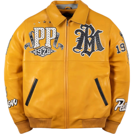 PELLE PELLE 'ALL TIME CHAMPIONS' LEATHER JACKET(YELLOW)