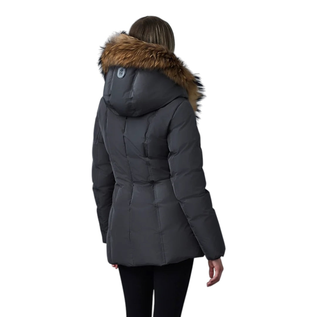 MACKAGE ADALI-F DOWN COAT W/ NATURAL FUR| CARBON