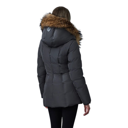 MACKAGE ADALI-F DOWN COAT W/ NATURAL FUR| CARBON