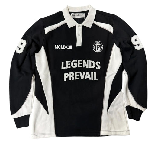 LEGENDS PREVAIL 'HEAVY RUGBY' POLO (BLACK)
