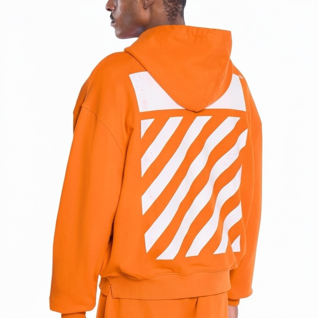 L/AB Off-White 'Core Diagonal' HOODIE (ORANGE TIGER)