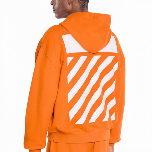 L/AB Off-White 'Core Diagonal' HOODIE (ORANGE TIGER)