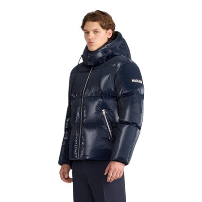 MACKAGE KENT-GLO HIGH GLOSS DOWN JACKET W/HOOD| MARINE BLUE