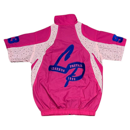 LEGENDS PREVAIL RHINESTONE WINDBREAKER SHORT SET (HOT PINK)