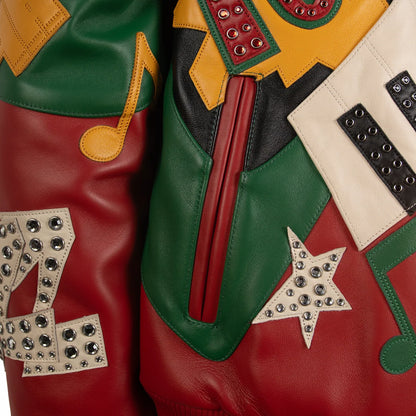 PELLE PELLE 'SOUNDS' LEATHER JACKET| RED/GREEN