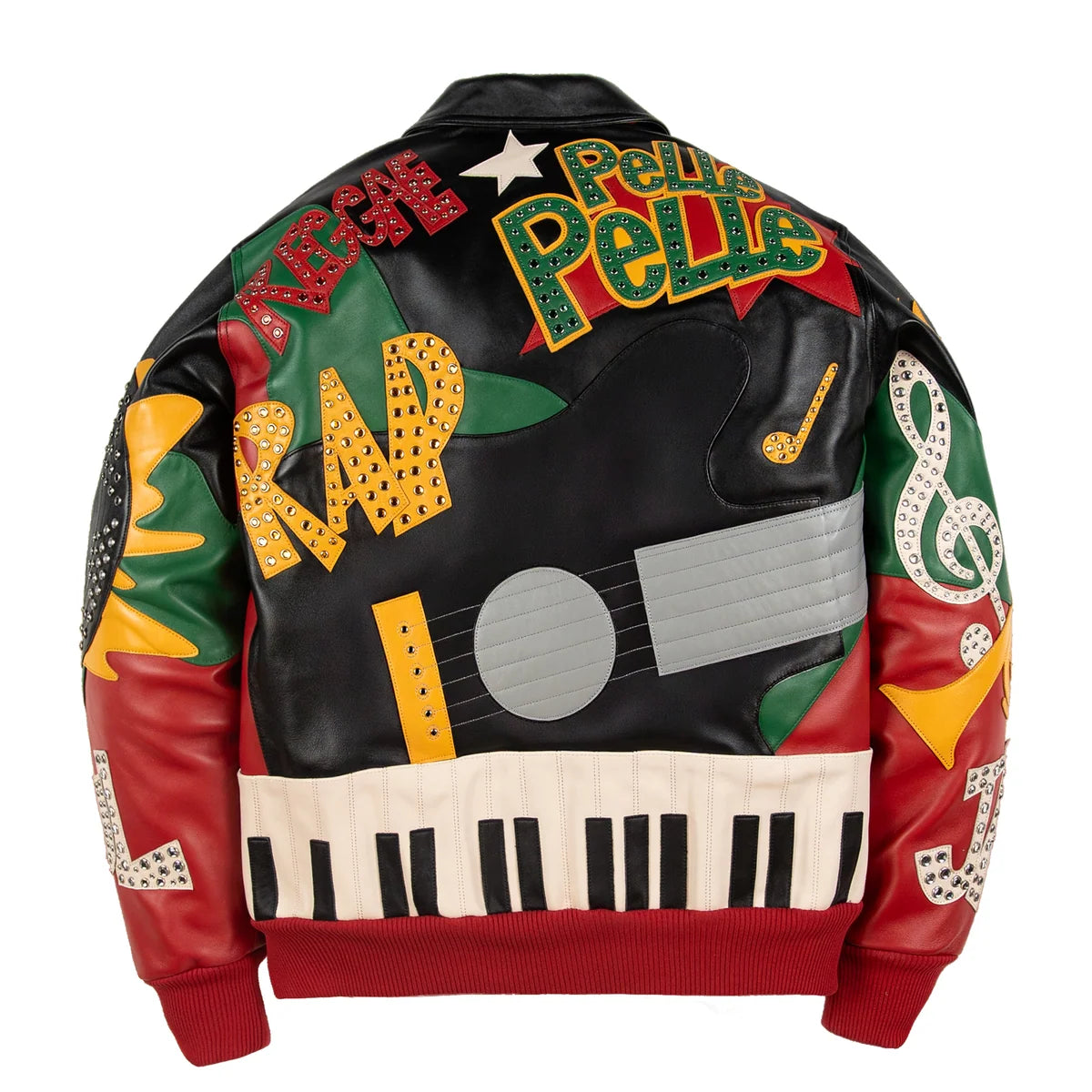 PELLE PELLE 'SOUNDS' LEATHER JACKET| RED/GREEN