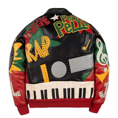 PELLE PELLE 'SOUNDS' LEATHER JACKET| RED/GREEN