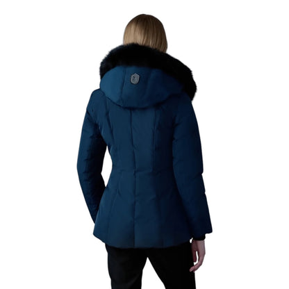 MACKAGE ADALI-BX DOWN COAT W/ BLACK FUR| NAVY/GOLD