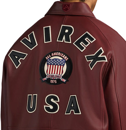 AVIREX FASHION ICON LEATHER JACKET |OXBLOOD