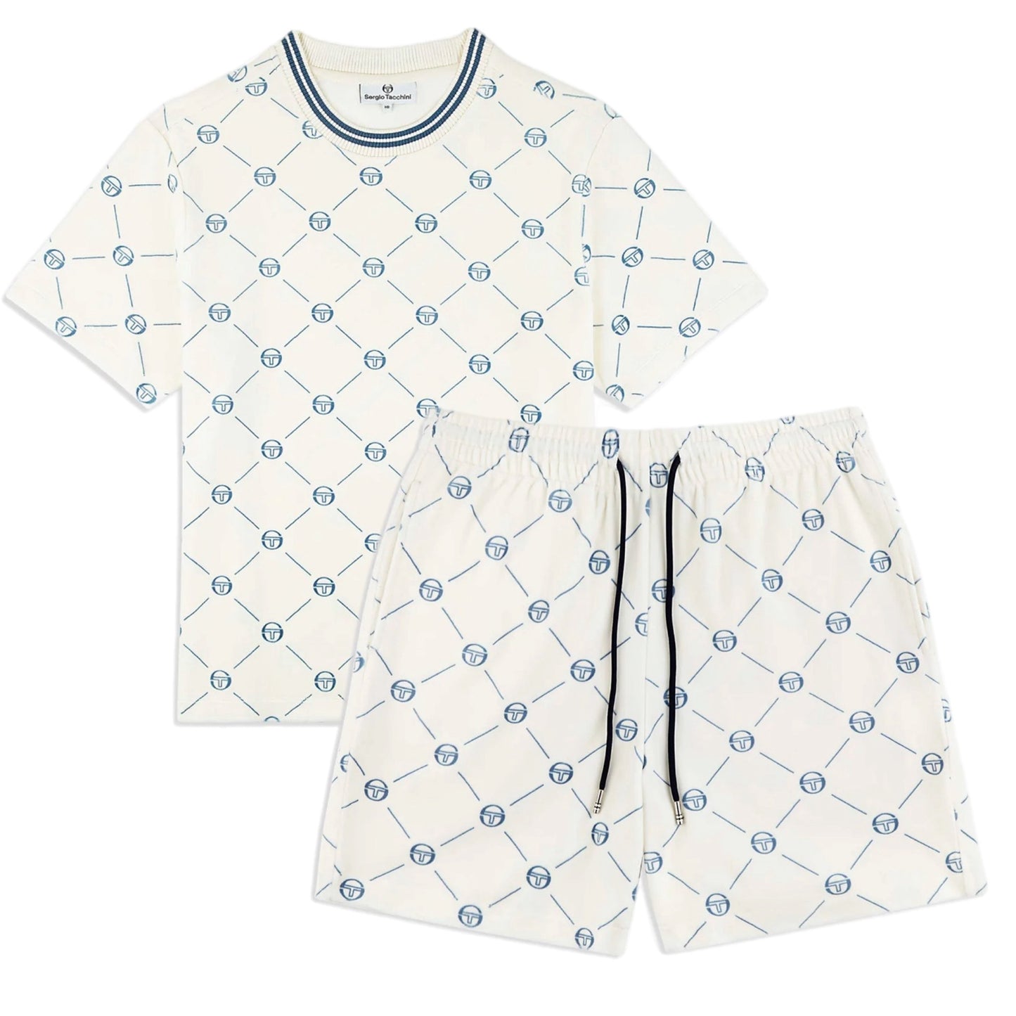 SERGIO TACCHINI STS25M51180 SERGIO COSIMO TEE AND SHORT SET GARDENIA