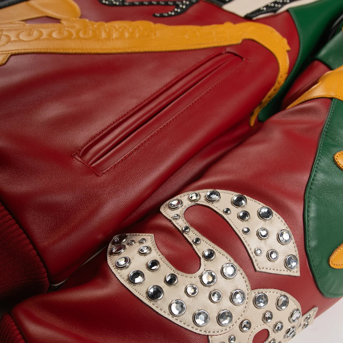 PELLE PELLE 'SOUNDS' LEATHER JACKET| RED/GREEN