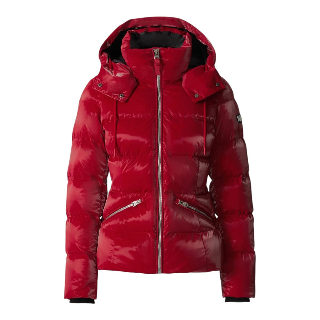 MACKAGE MADALYN-GLO HIGH-GLOSS DOWN JACKET| DARK RED