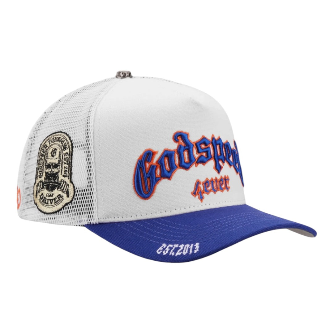 GODSPEED 'GS FOREVER' TRUCKER HAT(BLUE/ORANGE)