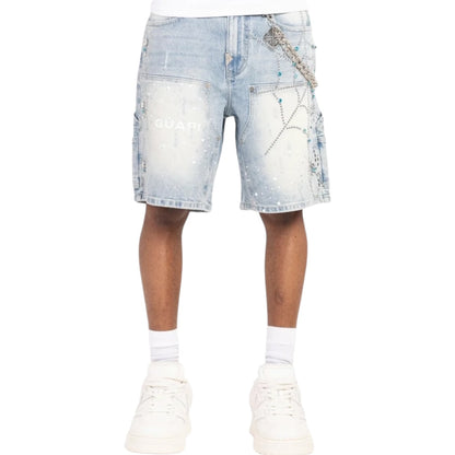 GUAPI 'SPIDER' DENIM SHORTS (AQUA BLUE)