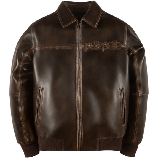 PELLE PELLE 'BASIC CORDED' LEATHER JACKET(BROWN)