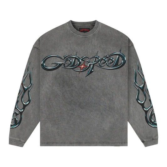 GODSPEED 'NEW AGE RELOADED' LS T-SHIRT(GREY WASH)