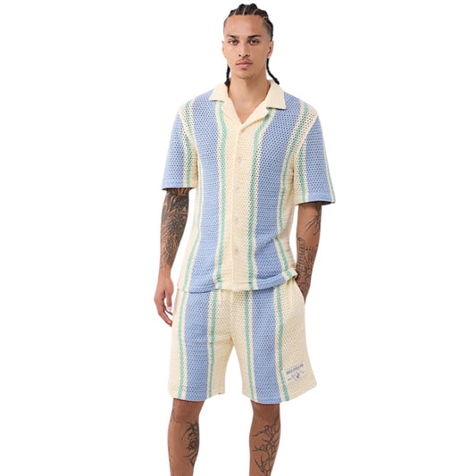 TRUE RELIGION WORLD TOUR KNIT STRIPPED SHORTS
