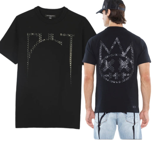 CULT OF INDIVIDUALITY  625A2-K48A SHORT SLEEVE CREW NECK TEE METAL LOGO BLK