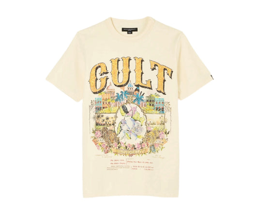 CULT OF INDIVIDUALITY 625A4-K27A SHORT SLEEVE CREW NECK T SHIRT CUBA WINTER WHITE