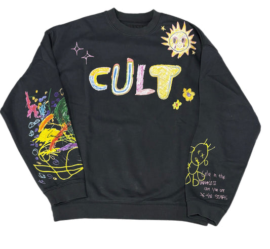 CULT OF INDIVIDUALITY 625A2-FC17C NOVELTY FLEECE CREW SWEATSHIRT STEEL