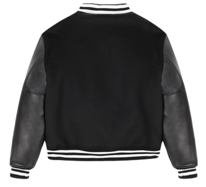 AVIREX  44AVC00BO99 AVIREX LEATHER VARSITY JACKET BLACK