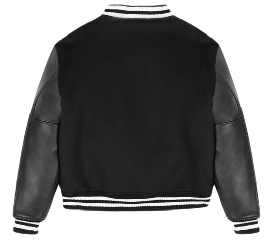 AVIREX  44AVC00BO99 AVIREX LEATHER VARSITY JACKET BLACK