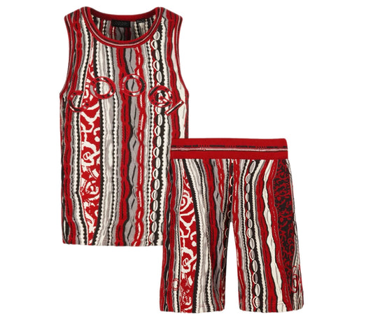 COOGI  CJ24105 COOGI TANK TOP AND SHORT SET MULTI RED