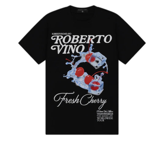 ROBERTO VINO  RV-T-64-SS25 VINO CHERRY TEE BLACK