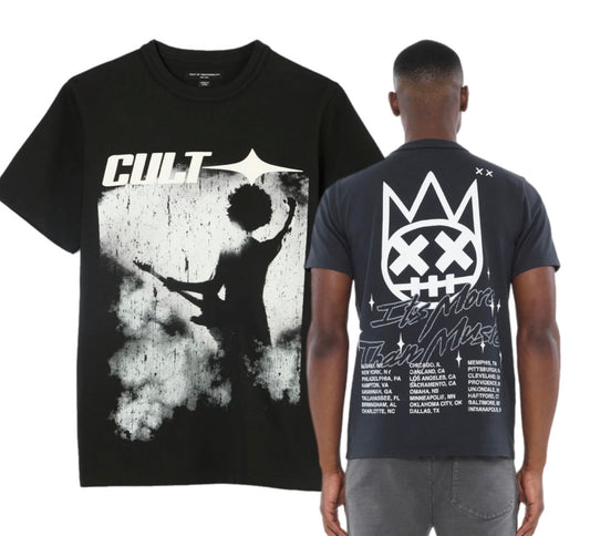 CULT OF INDIVIDUALITY 625A5-K49A SHORT SLEEVE TEE MORE THAN MUSIC STEEL